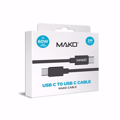Picture of Mako Mako USB-C to USB-C 60W USB 2.0 2M Cable in Black