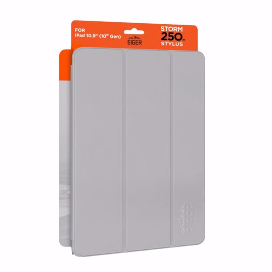 Picture of Eiger Eiger Storm 250m Stylus for Apple iPad 11 (11th Gen)/ 10.9 (10th Gen) in Light Grey in Retail Sleeve